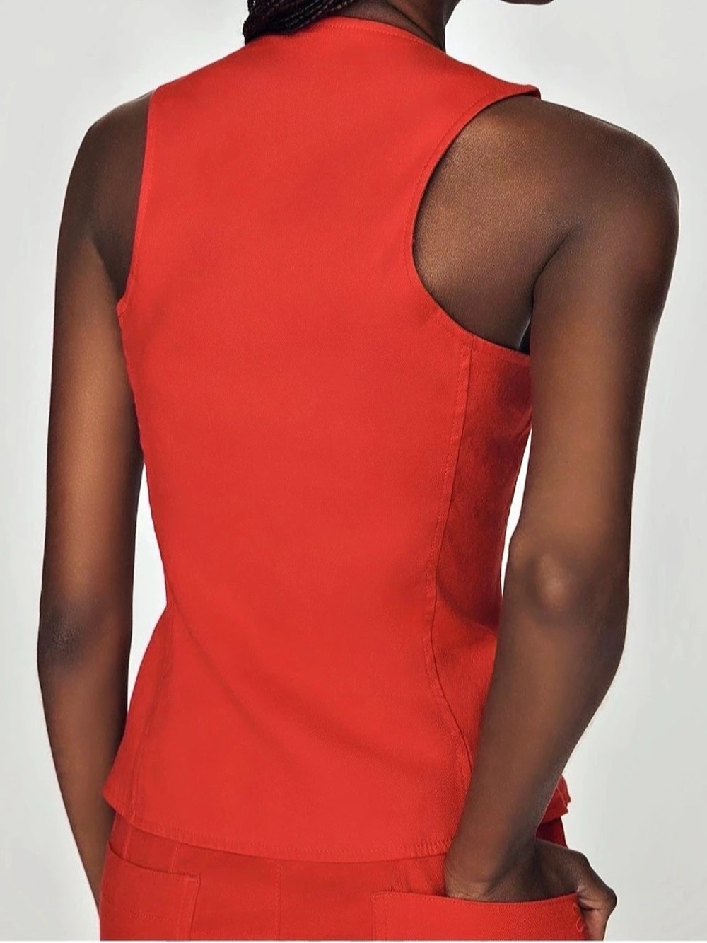 Anthropologie Halsey linen stretch button front vest top - Picture 3 of 4